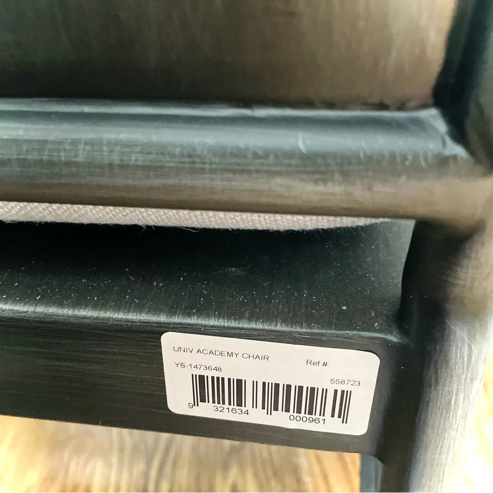 UNIV CHAIR | 46” H | Metal Industrial Gunmetal Accent Arm Chair RARE PICKUP ONLY